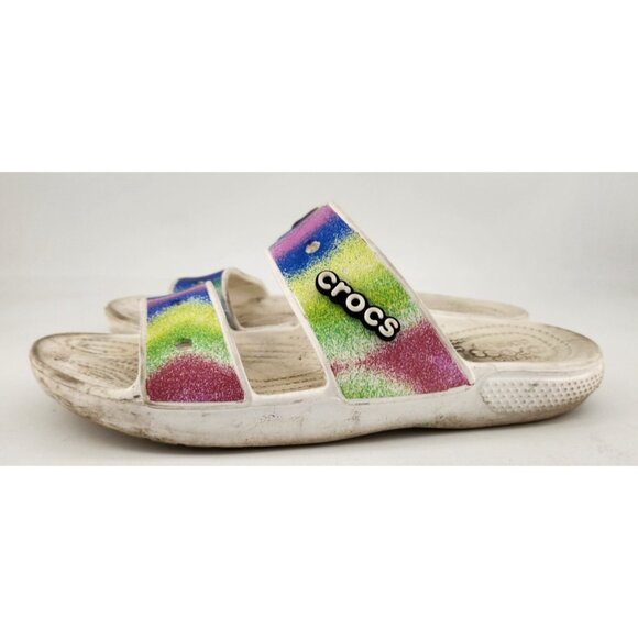 Crocs Men's 9 Women's 11 Rainbow Spray Tie Dye Strap Sandal 208055 - Picture 10 of 14